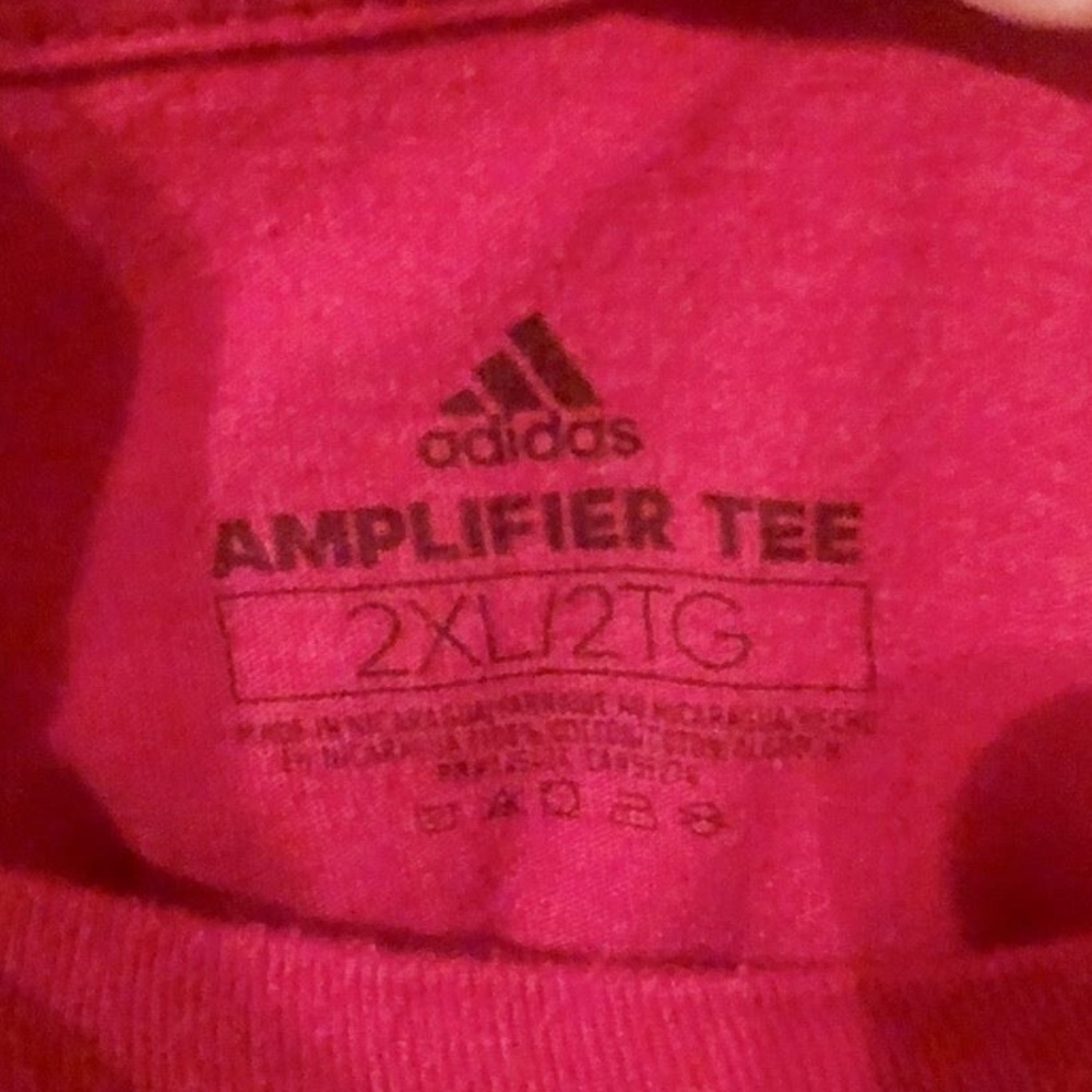 Nebraska CornHuskers Go Big Red Adidas Amplifier T Shirt Mens Size 2XL Red - Picture 3 of 3